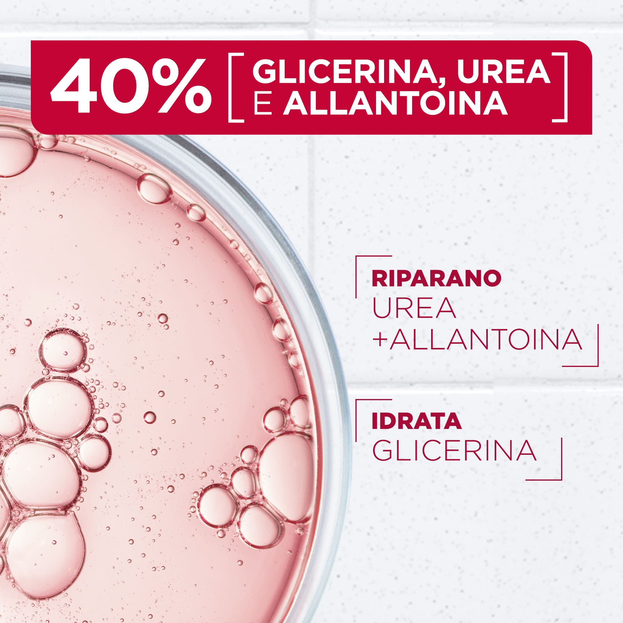 Ingredienti del Trattamento Riparatore 10-in1 Circa Repair+ di Mixa: glicerina, urea e allantonia