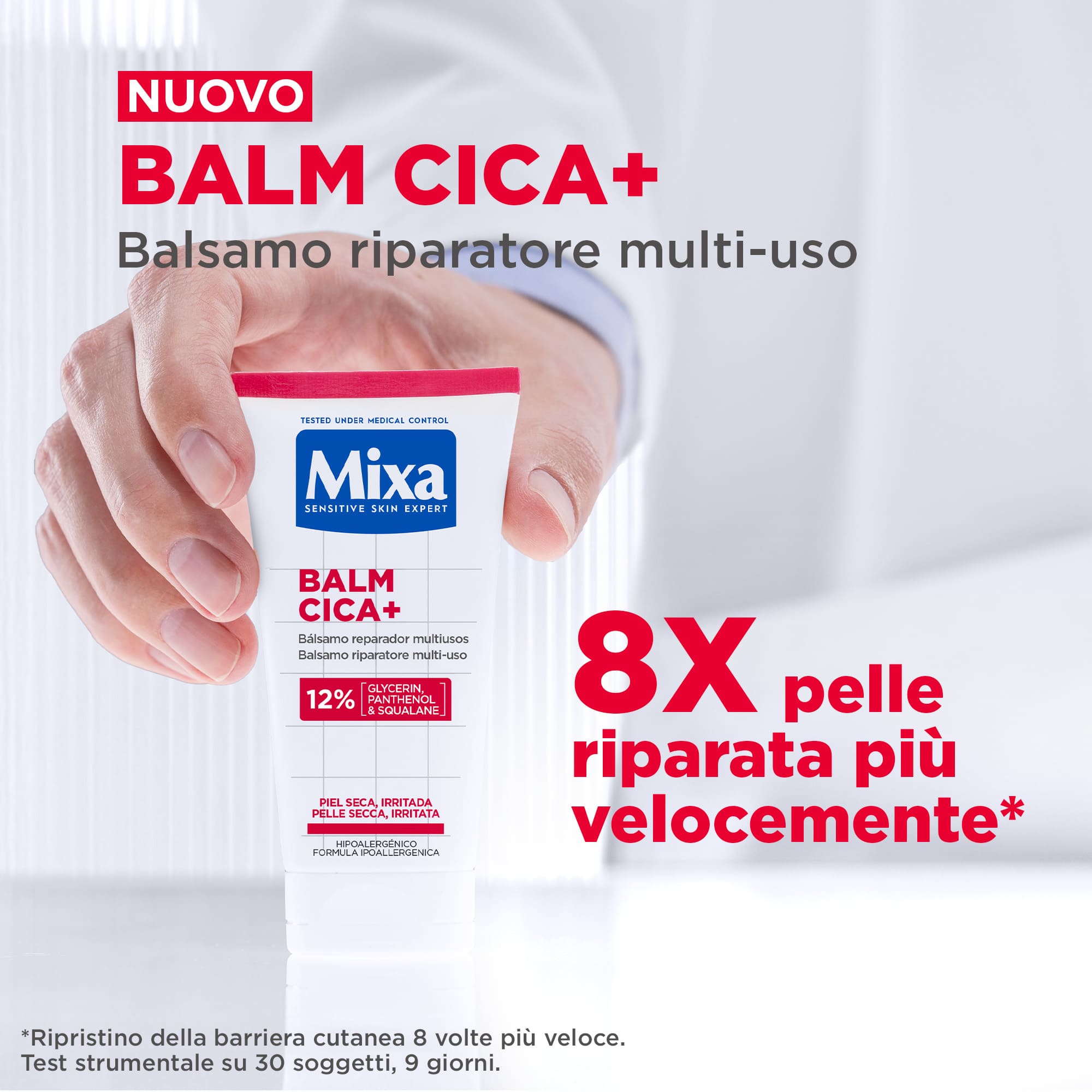 Nuovo Mixa Balm Cica+: 8x pelle riparata più velocemente