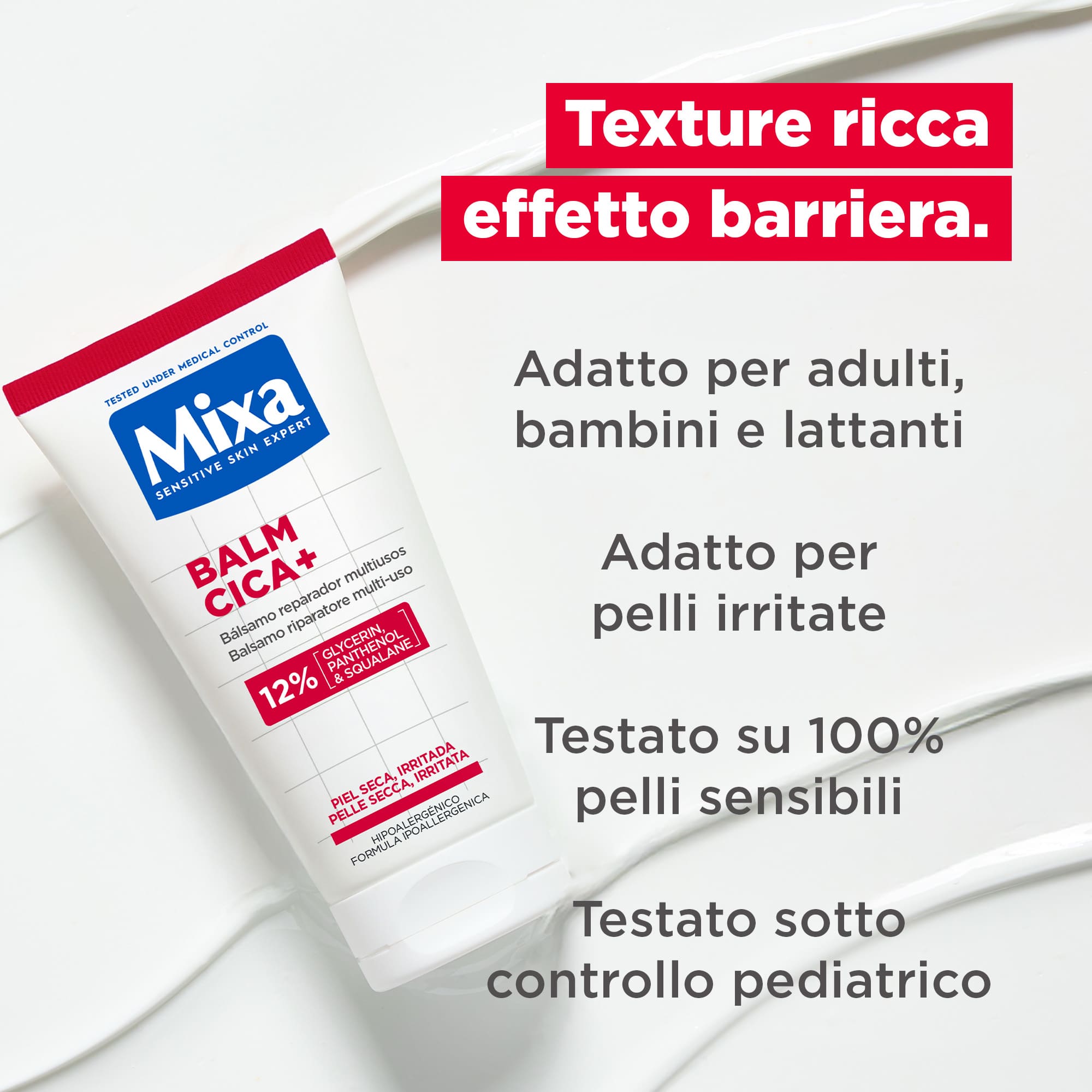 Benefici del prodotto Mixa Balm Cica+