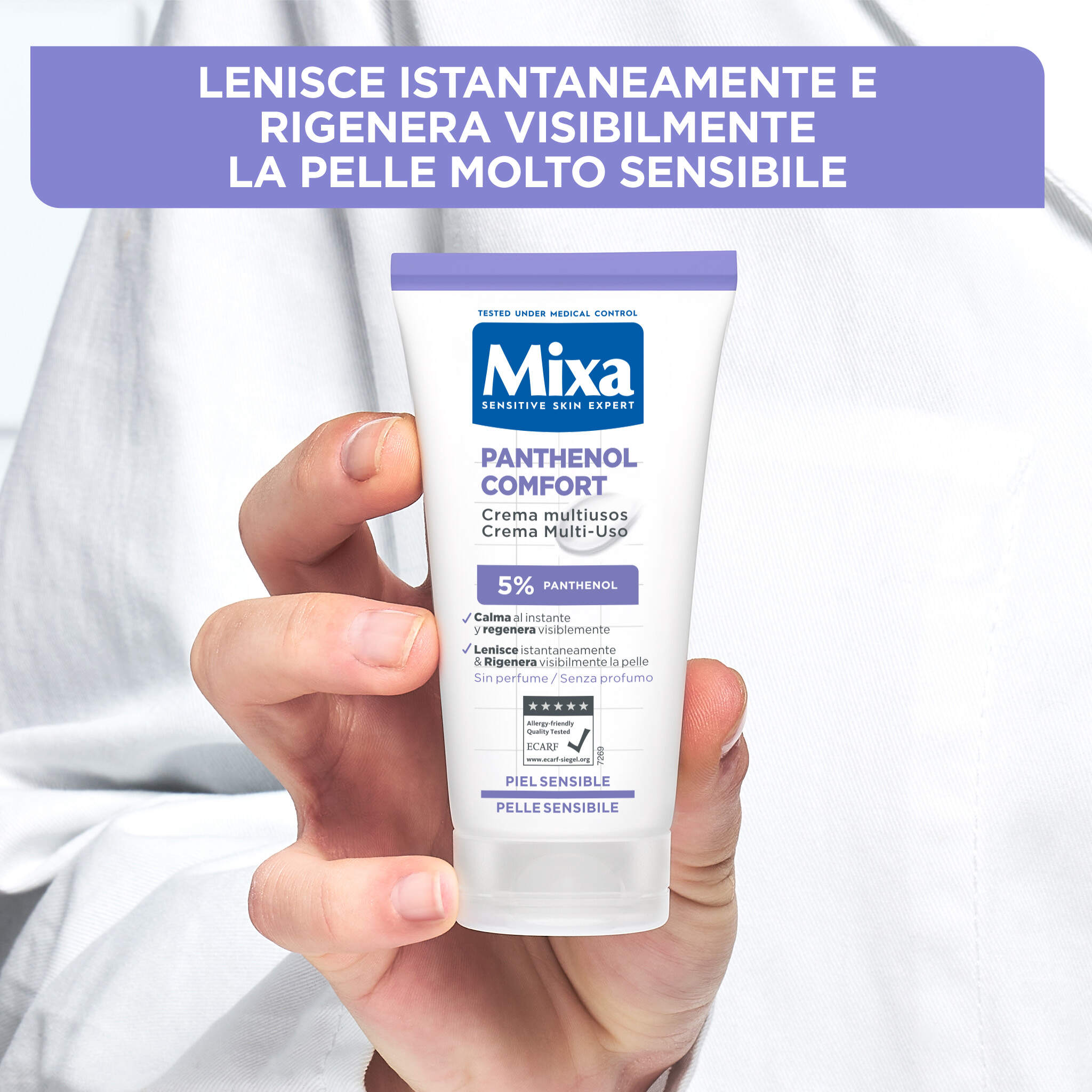 I benefit della crema multi-uso Panthenol Comfort Mixa