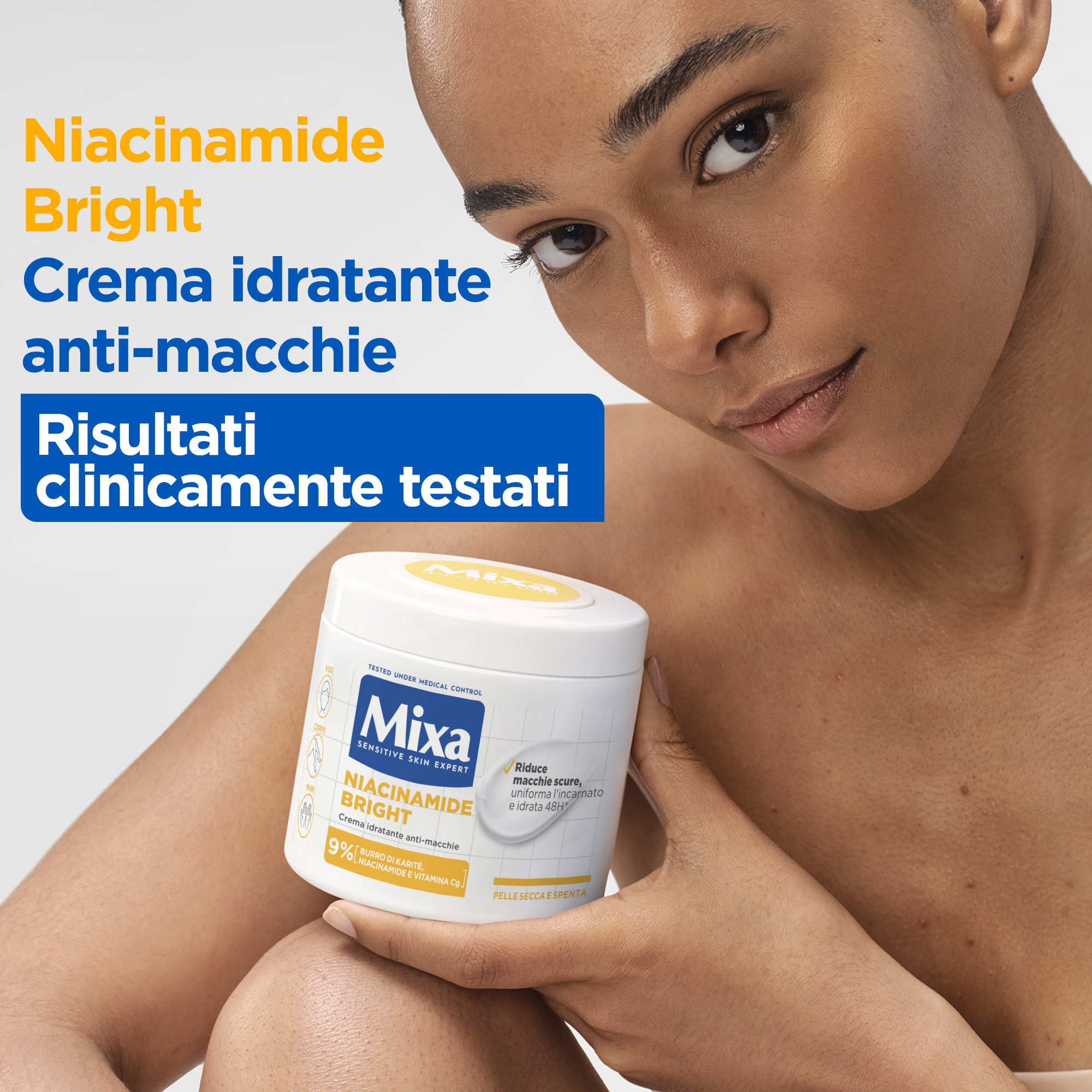Immagine pubblicitaria crema Mixa